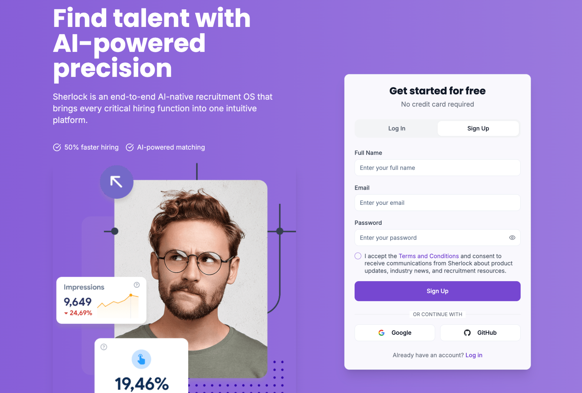 Sherlock AI recruitment interface